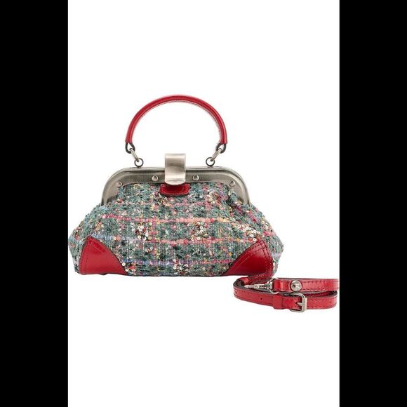 Patricia Nash Conselice Boucle Small Frame Crossbody Lava